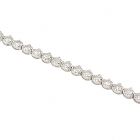 White Gold Diamond Line Bracelet 3.73ct G-H/VS1